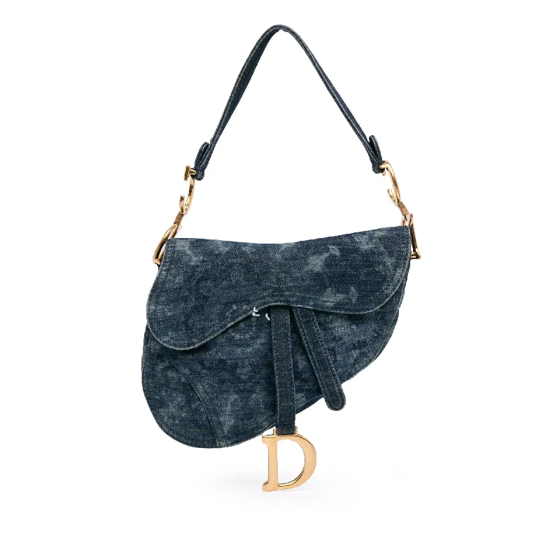 Dior Medium Tie Dye Printed Denim Saddle Bag (SHG-Oy4G3x)