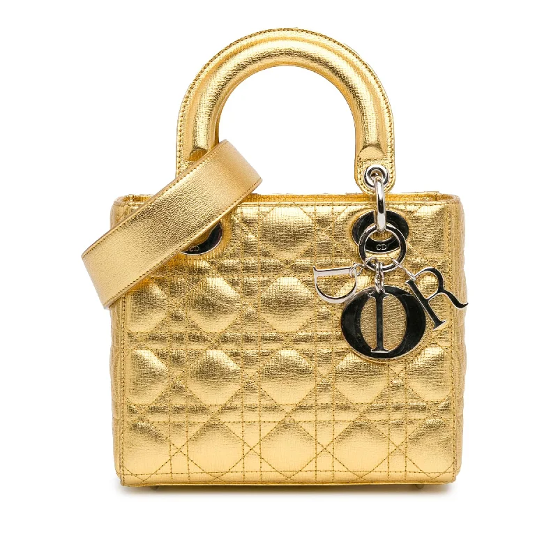 Dior Small Metallic Grained Calfskin Cannage Lucky Badges My Lady Dior (SHG-g4rqaN)