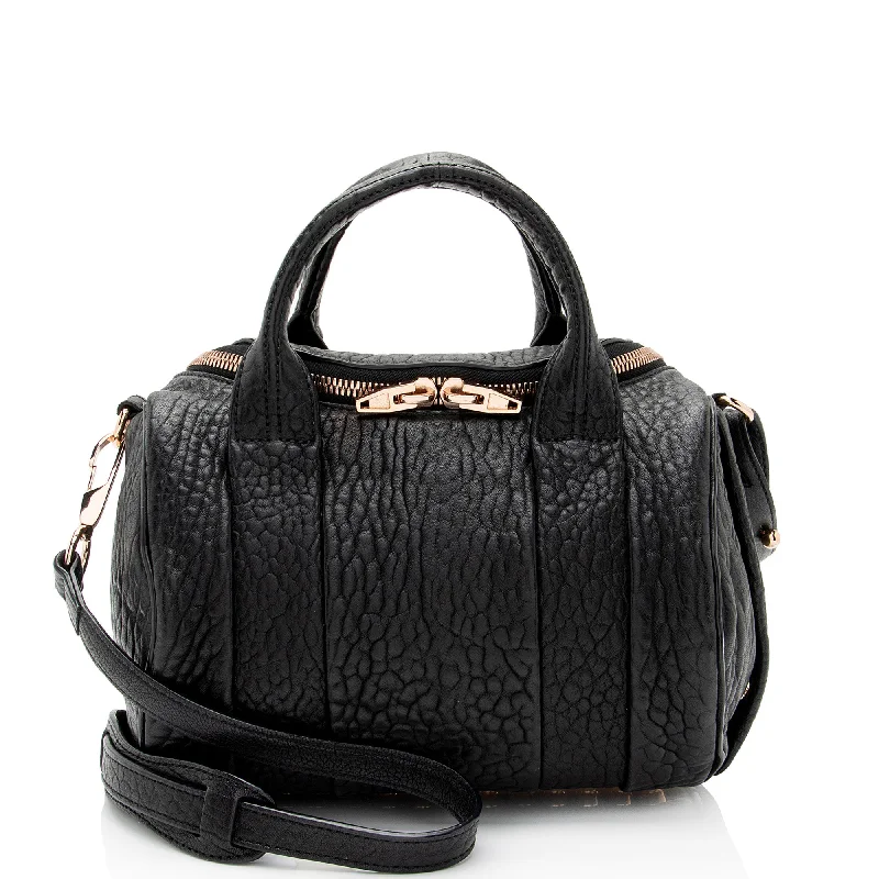 Alexander Wang Leather Rose Gold Rockie Small Satchel (SHF-lUToFx)