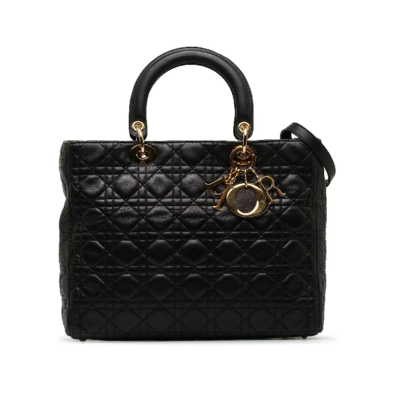 Dior Large Lambskin Cannage Lady Dior (SHG-V97ffY)