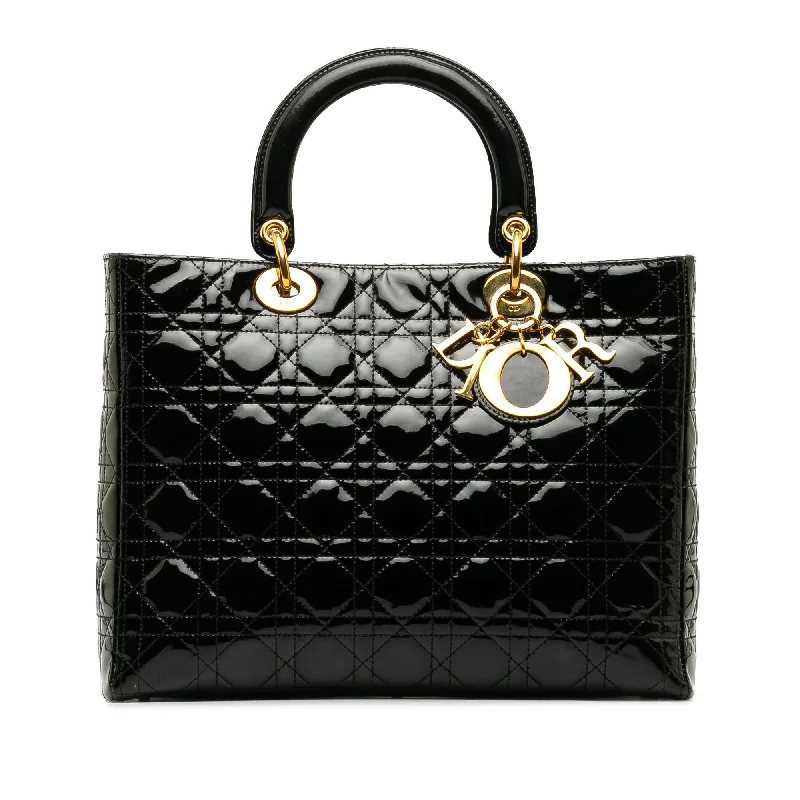 Dior Large Patent Cannage Lady Dior (SHG-LBSYp7)