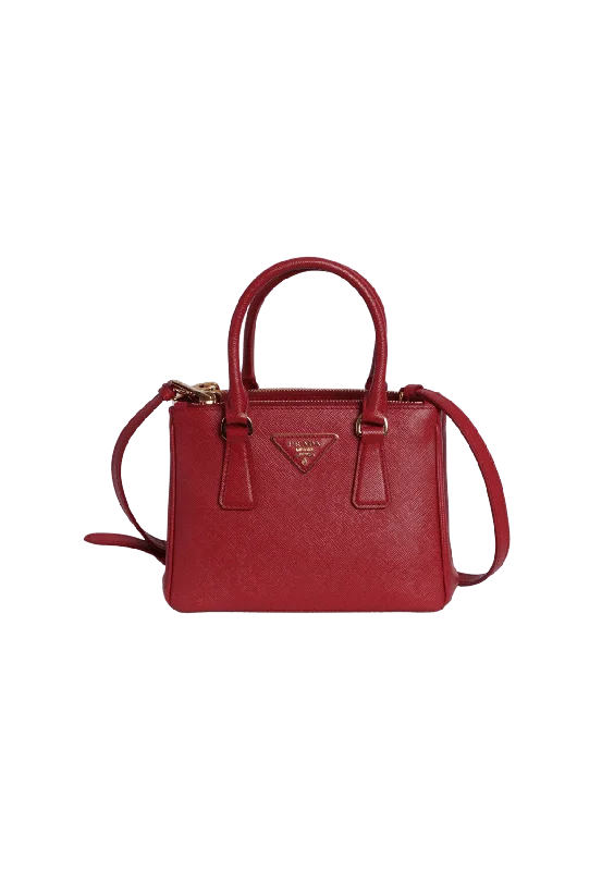 MINI SAFFIANO LUX DOUBLE ZIP GALLERIA