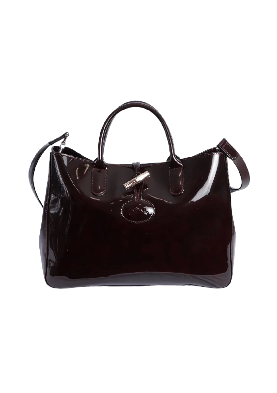 PATENT LEATHER ROSEAU SATCHEL BAG