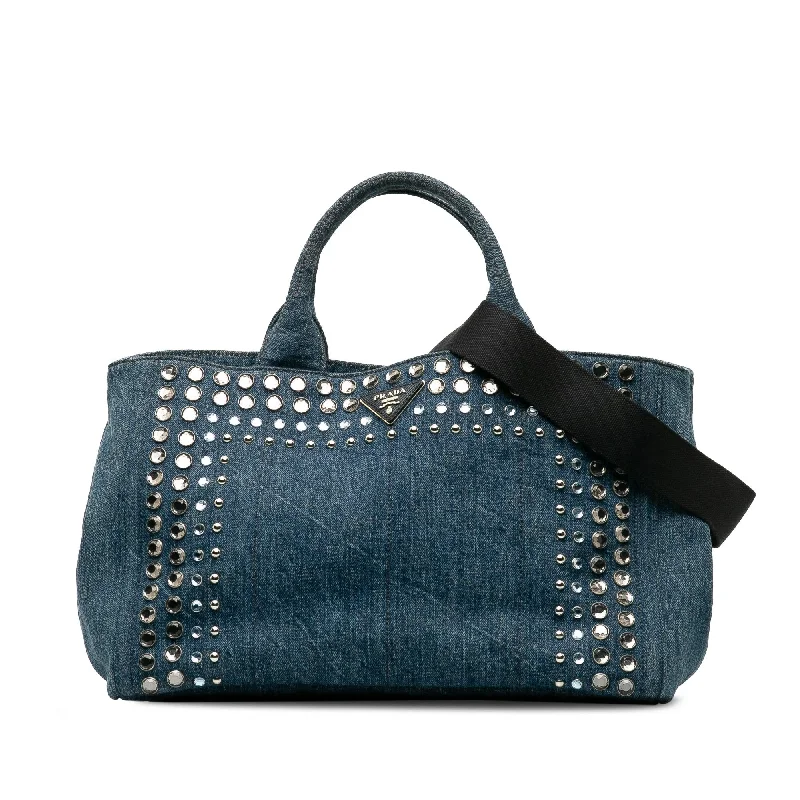 Prada Canapa Denim Bijoux Satchel (SHG-PUZrFO)