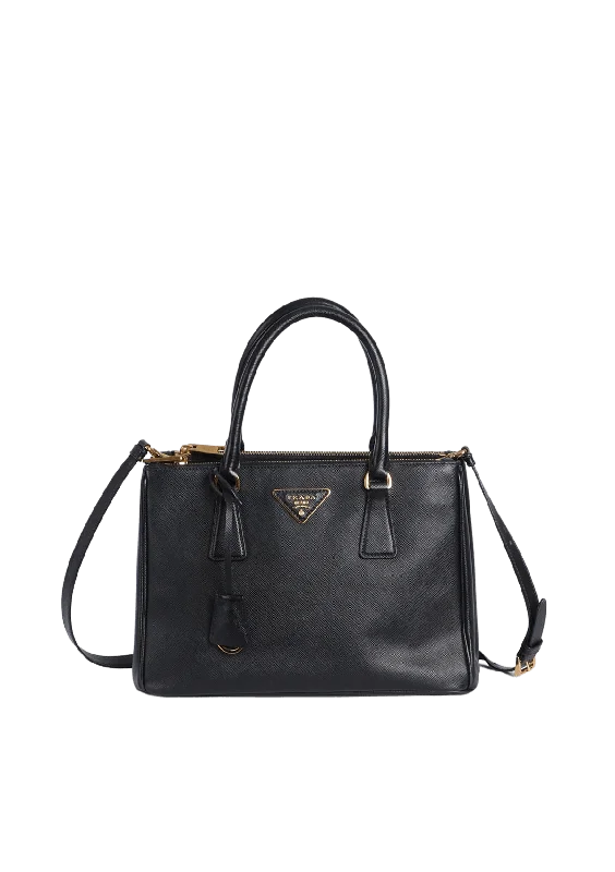 SMALL SAFFIANO LUX DOUBLE ZIP GALLERIA SATCHEL