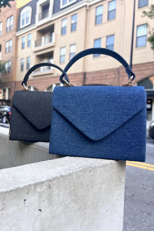 Everyday Elegance At Special PricesUrban Bags For City Life And Streetwear Fashion Denim Envelope Simple Handle Mini Tote -2 Colors Everyday Elegance At Special PricesUrban Bags For City Life And Streetwear Fashion Denim Envelope Simple Handle Mini Tote -2 Colors